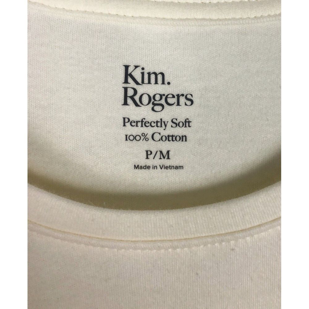 Kim Rogers Perfectly Soft 3/4 Sleeve Graphic Tee Ivory Size P/M Bike - Picture 3 of 4